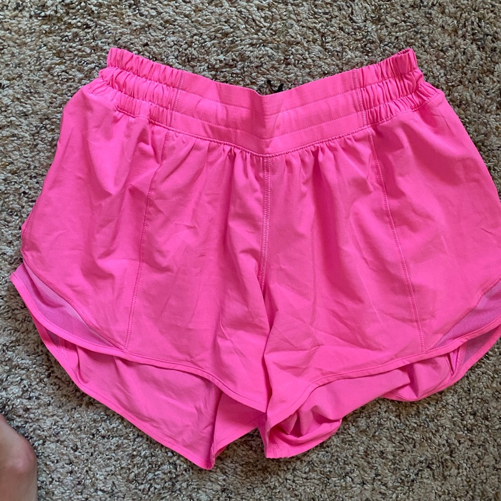 Pink lulu lemon shorts size 6 4”
